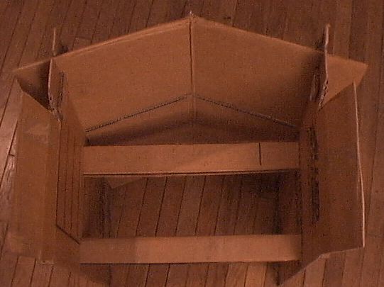 Plan view of chair with beams inserted 