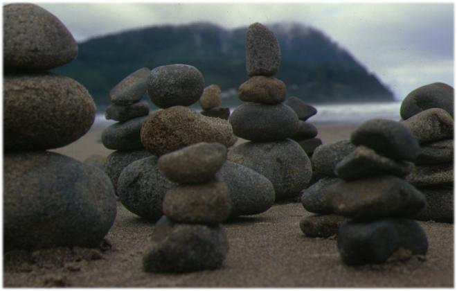 Seaside cairns